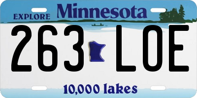 MN license plate 263LOE