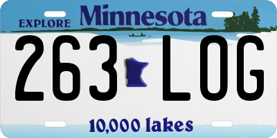 MN license plate 263LOG