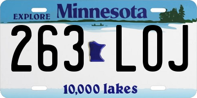 MN license plate 263LOJ