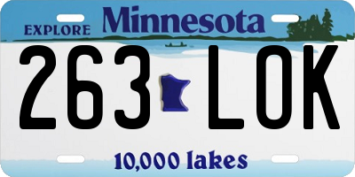 MN license plate 263LOK