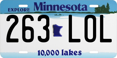 MN license plate 263LOL