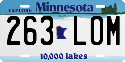MN license plate 263LOM