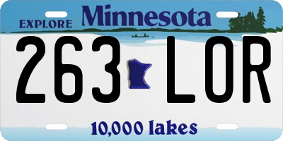 MN license plate 263LOR