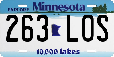 MN license plate 263LOS