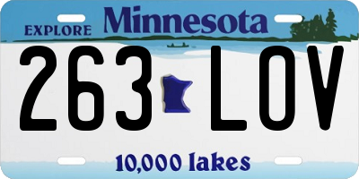 MN license plate 263LOV