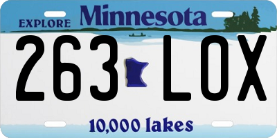 MN license plate 263LOX