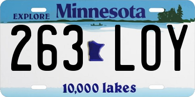 MN license plate 263LOY