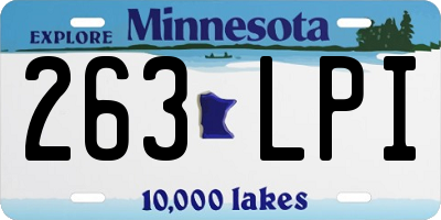 MN license plate 263LPI