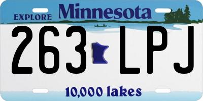 MN license plate 263LPJ