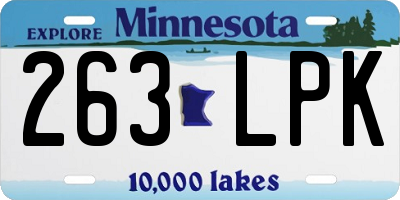 MN license plate 263LPK