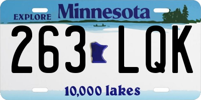 MN license plate 263LQK