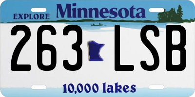 MN license plate 263LSB