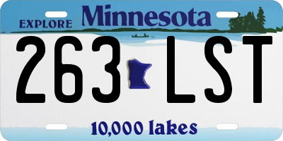 MN license plate 263LST
