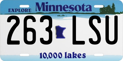 MN license plate 263LSU