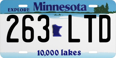 MN license plate 263LTD