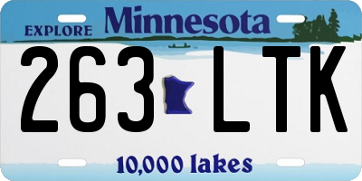 MN license plate 263LTK