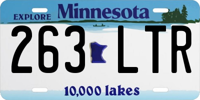 MN license plate 263LTR