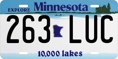 MN license plate 263LUC