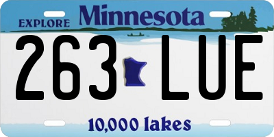 MN license plate 263LUE