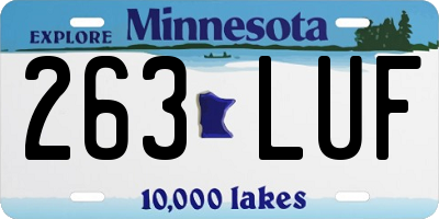 MN license plate 263LUF
