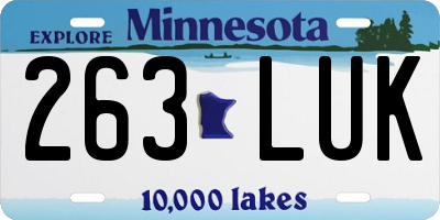 MN license plate 263LUK