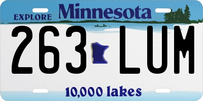 MN license plate 263LUM