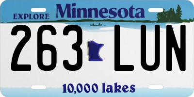 MN license plate 263LUN