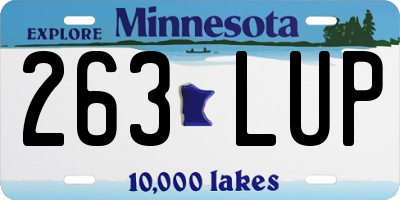 MN license plate 263LUP
