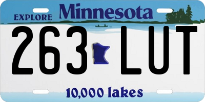 MN license plate 263LUT