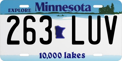 MN license plate 263LUV