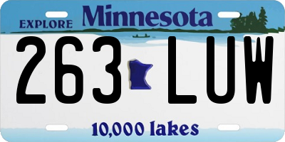 MN license plate 263LUW