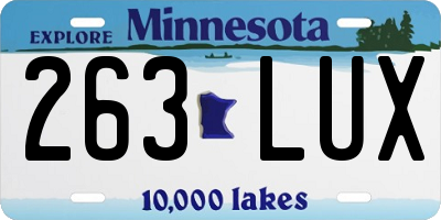 MN license plate 263LUX