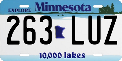 MN license plate 263LUZ