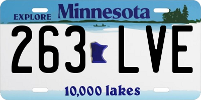 MN license plate 263LVE