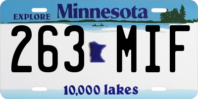 MN license plate 263MIF
