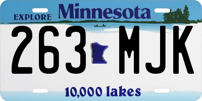 MN license plate 263MJK