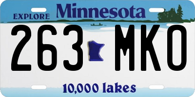 MN license plate 263MKO