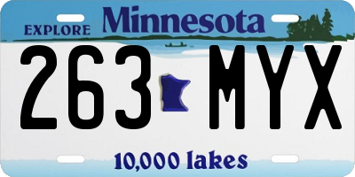 MN license plate 263MYX