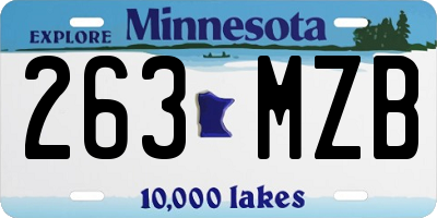 MN license plate 263MZB