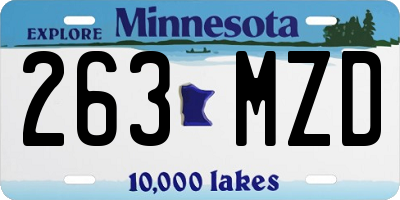 MN license plate 263MZD