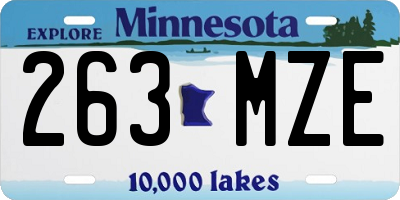 MN license plate 263MZE