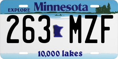 MN license plate 263MZF