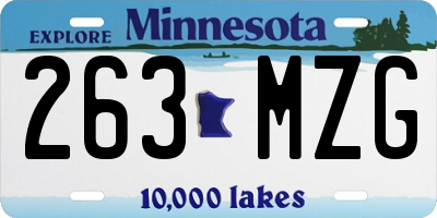 MN license plate 263MZG