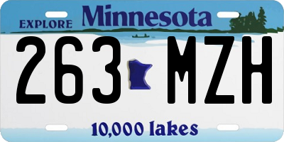 MN license plate 263MZH