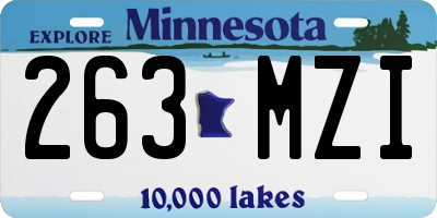 MN license plate 263MZI
