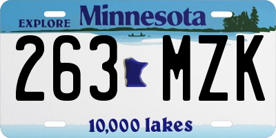 MN license plate 263MZK