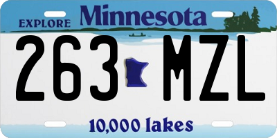 MN license plate 263MZL