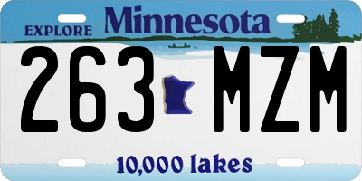 MN license plate 263MZM