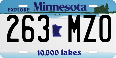 MN license plate 263MZO