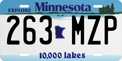 MN license plate 263MZP